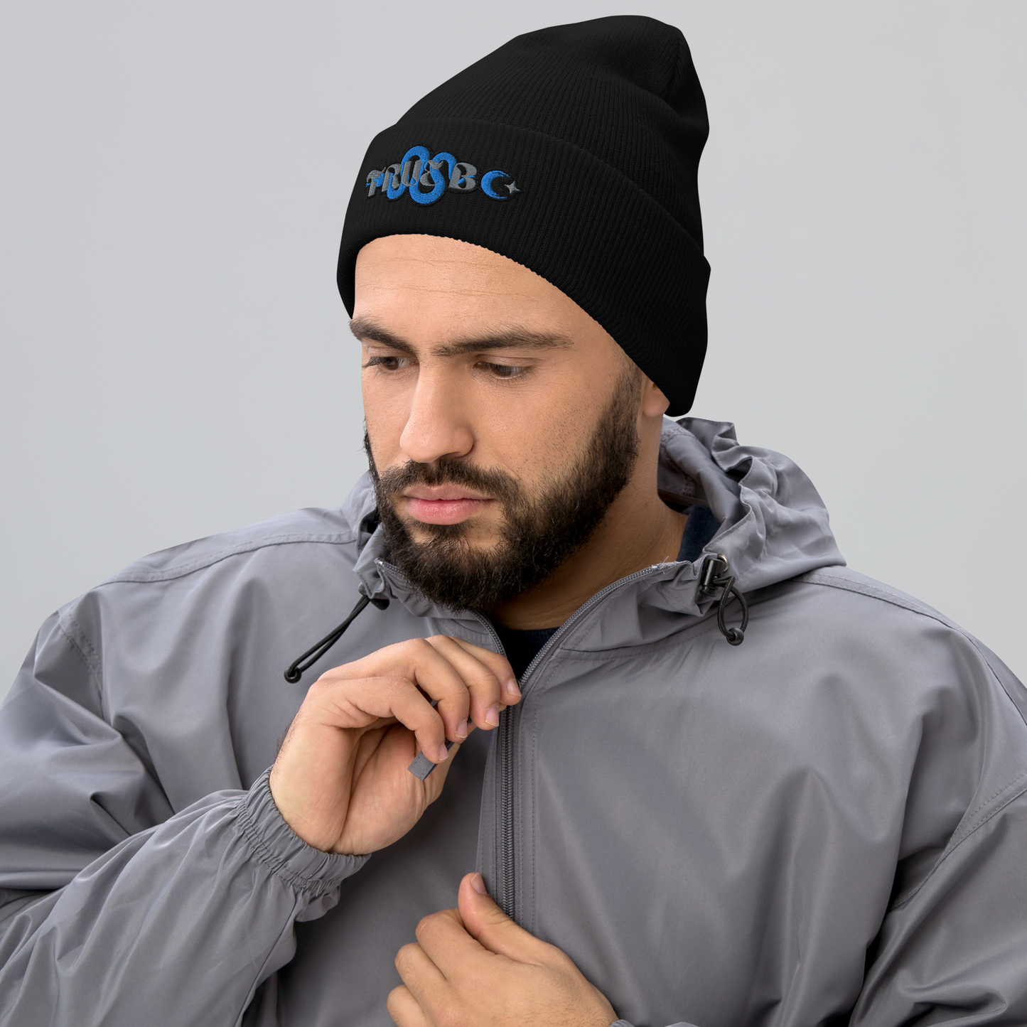 TRUE BC (Grey&blue) Cuffed Beanie