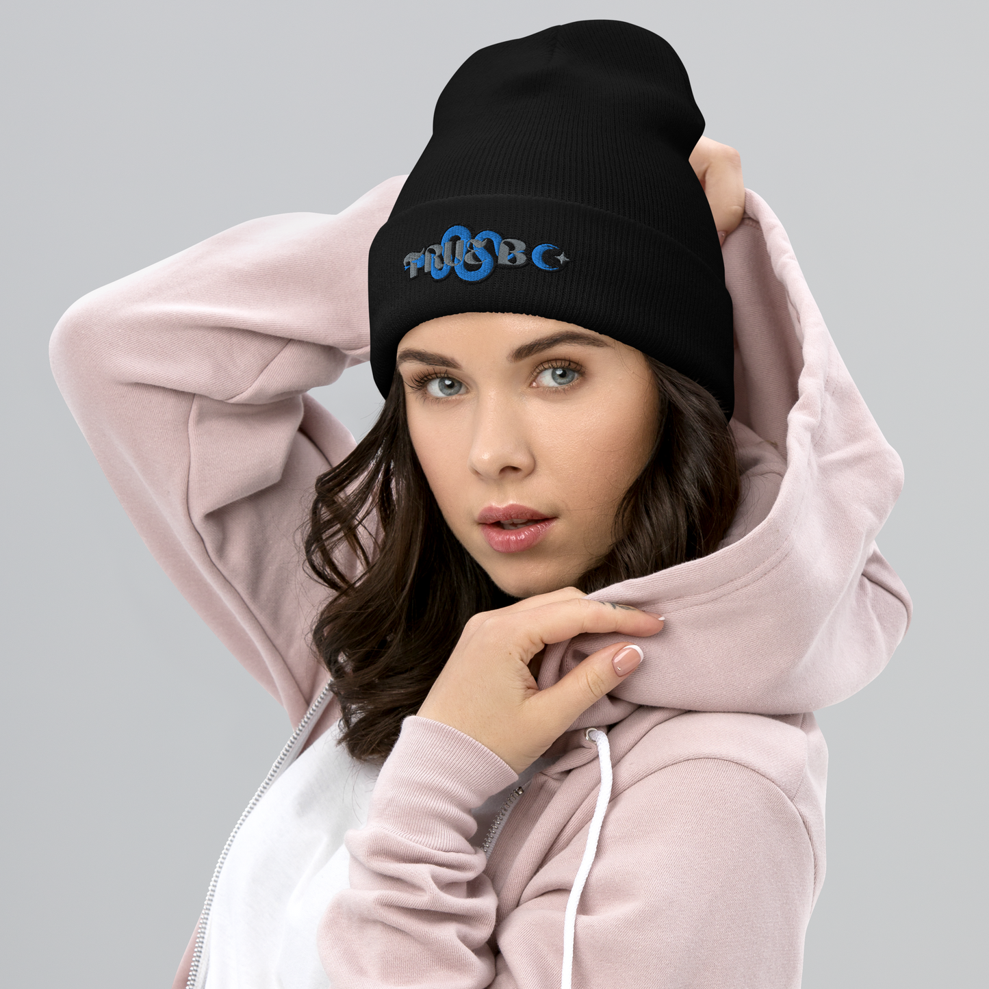 TRUE BC (Grey&blue) Cuffed Beanie