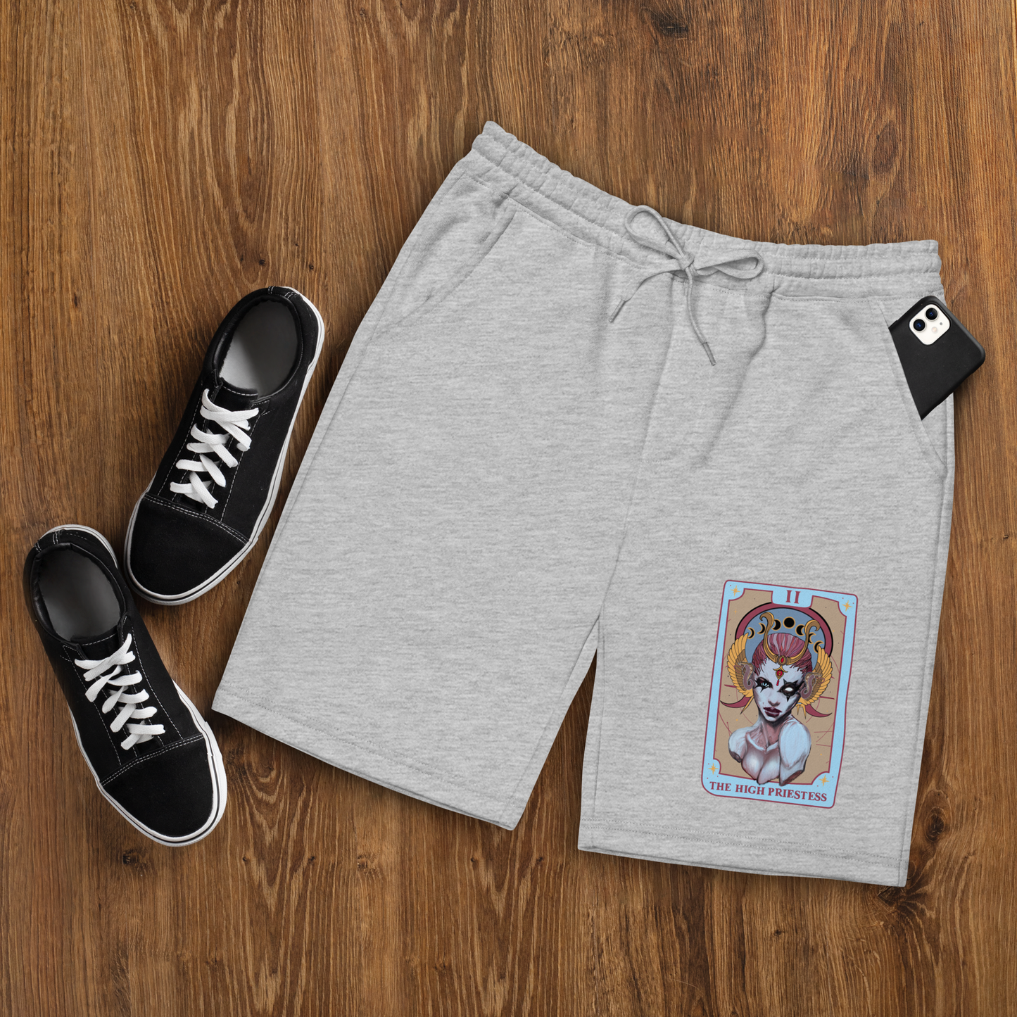 The High Priestess (Tarot collection) Men's fleece shorts