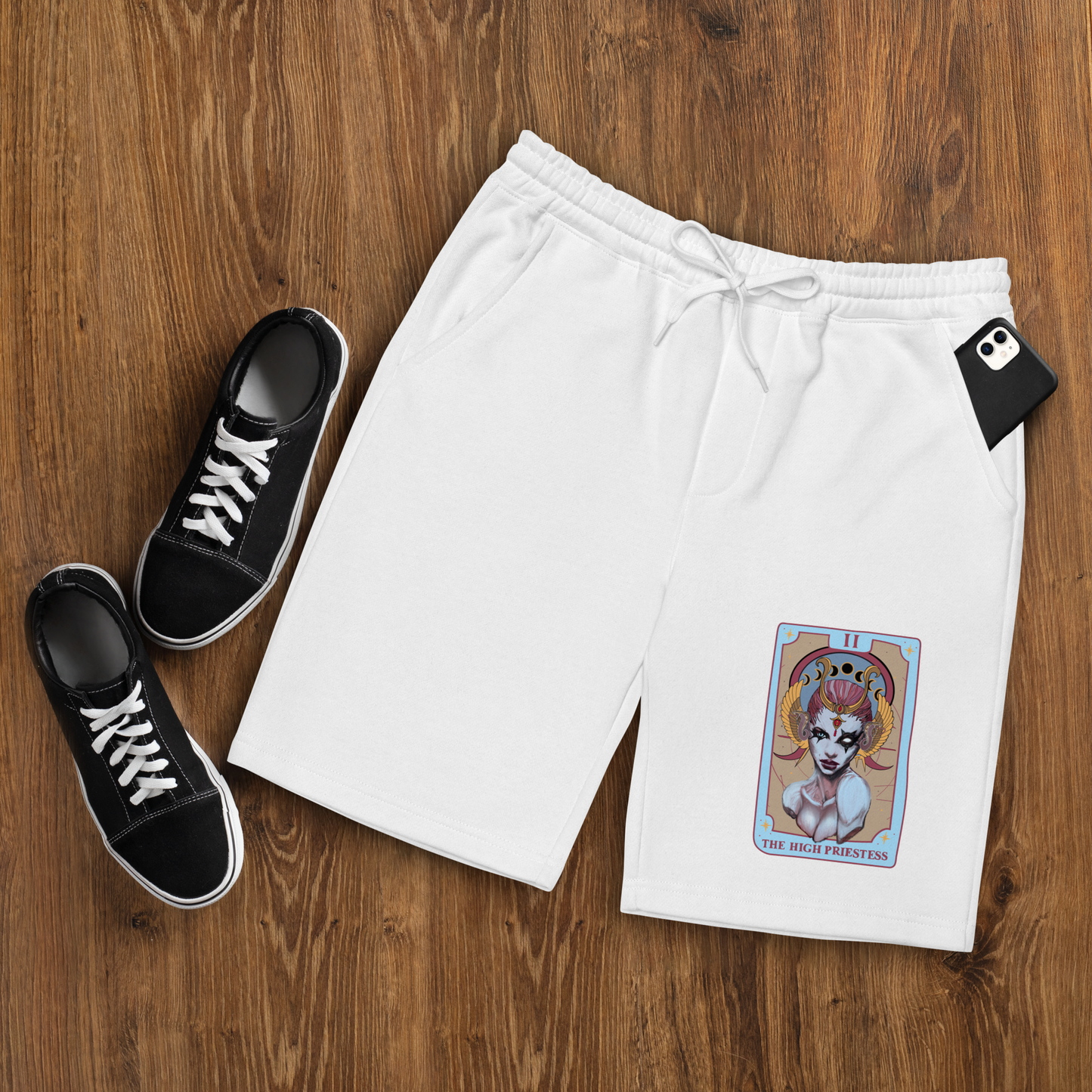 The High Priestess (Tarot collection) Men's fleece shorts